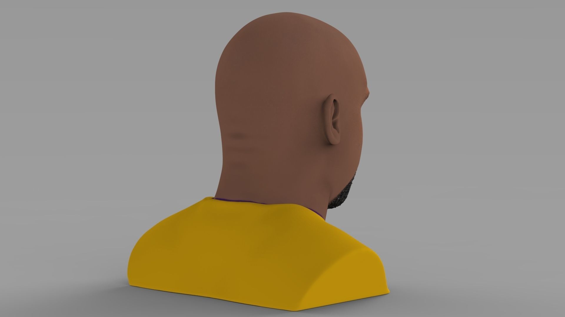 Shaq ONeal bust ready for full color 3D printing 3D print model_10
