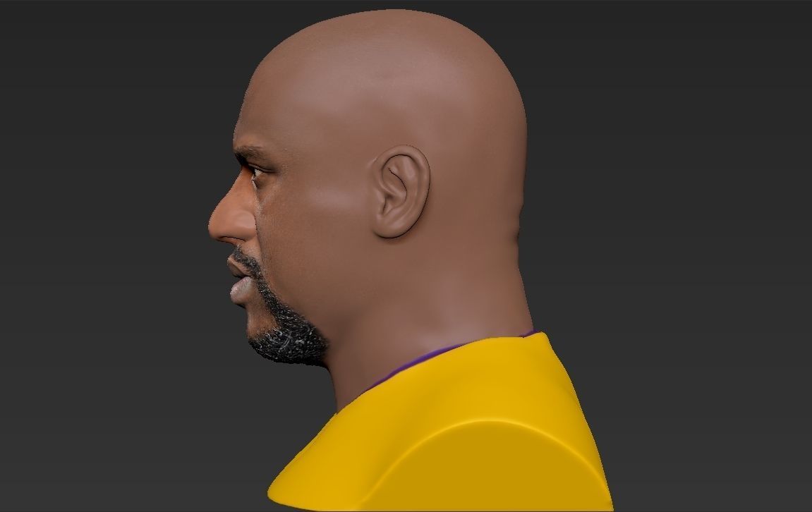 Shaq ONeal bust ready for full color 3D printing 3D print model_22