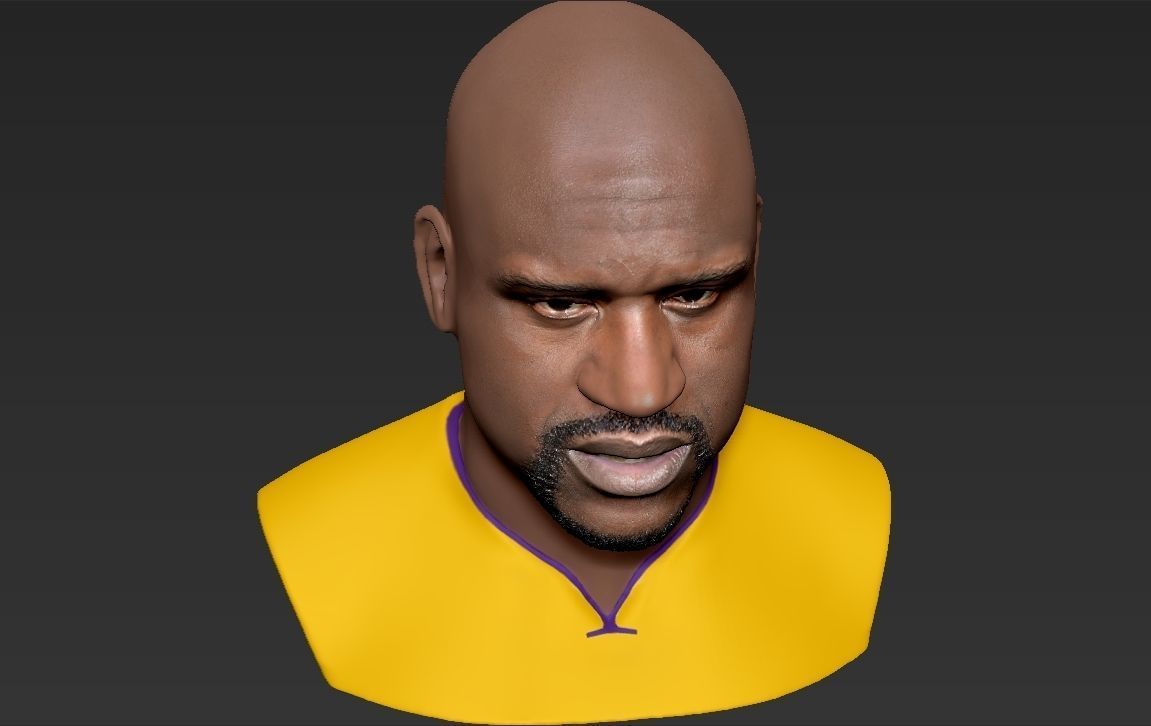 Shaq ONeal bust ready for full color 3D printing 3D print model_25