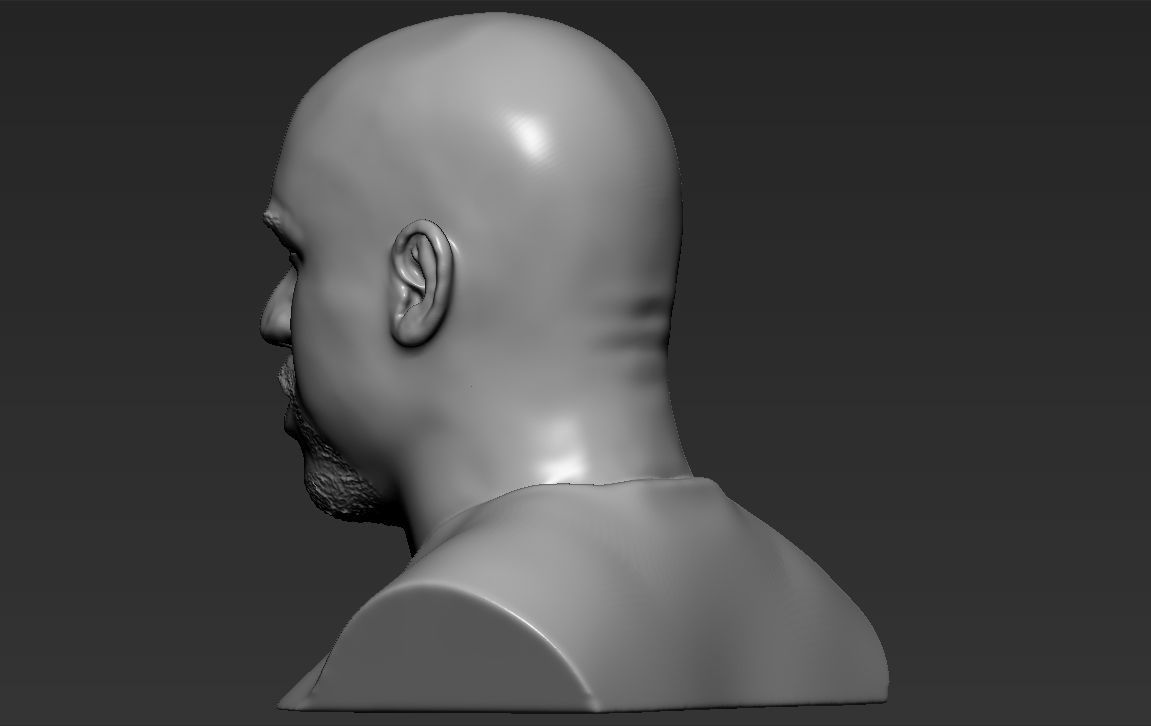 Shaq ONeal bust ready for full color 3D printing 3D print model_37