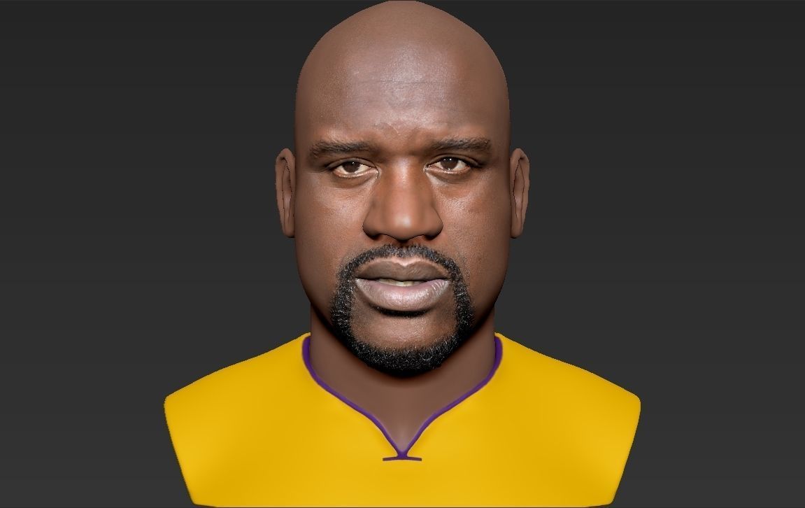 Shaq ONeal bust ready for full color 3D printing 3D print model_15