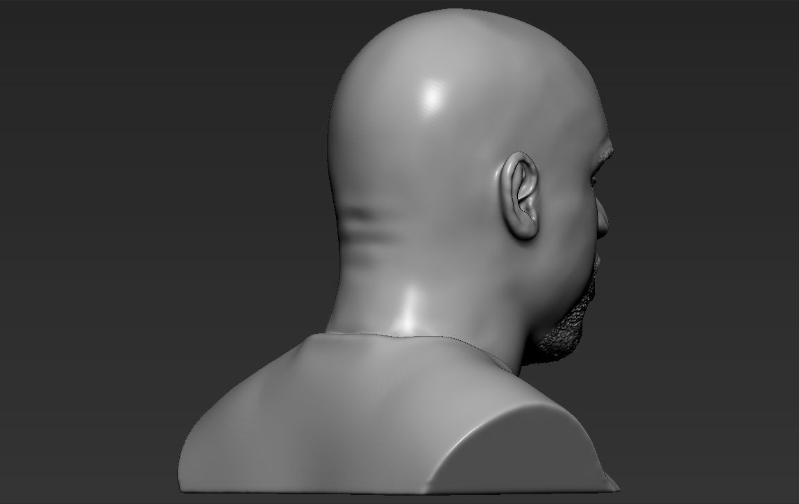 Shaq ONeal bust ready for full color 3D printing 3D print model_35