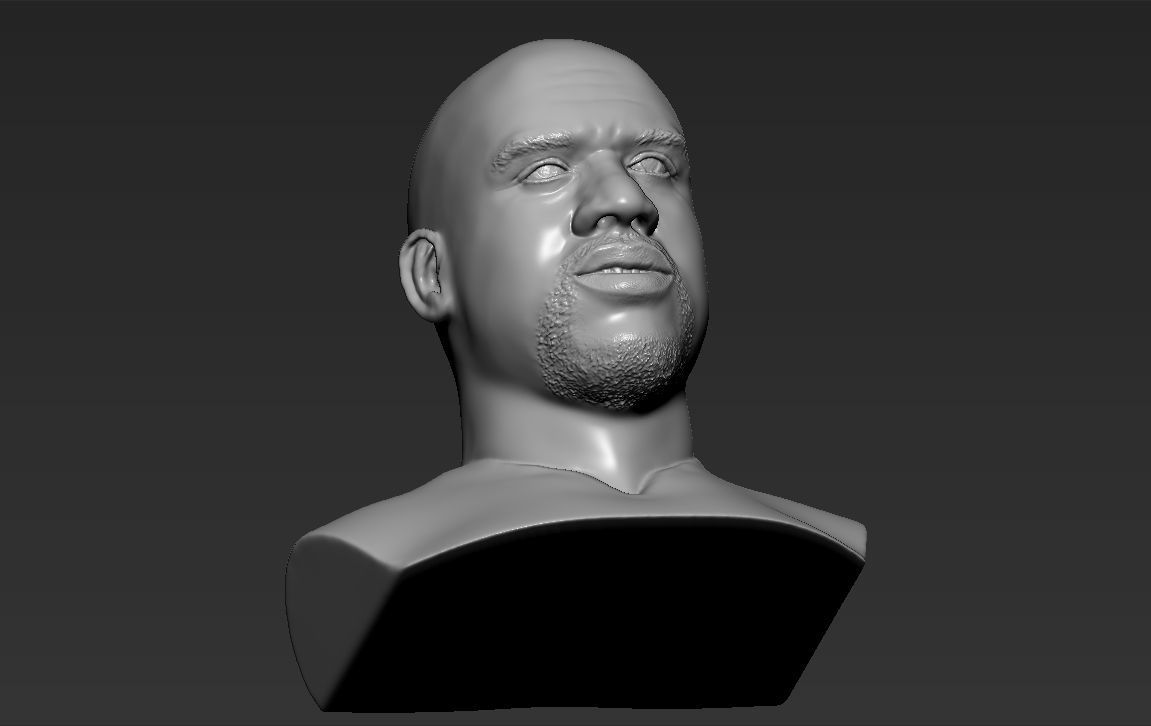 Shaq ONeal bust ready for full color 3D printing 3D print model_43