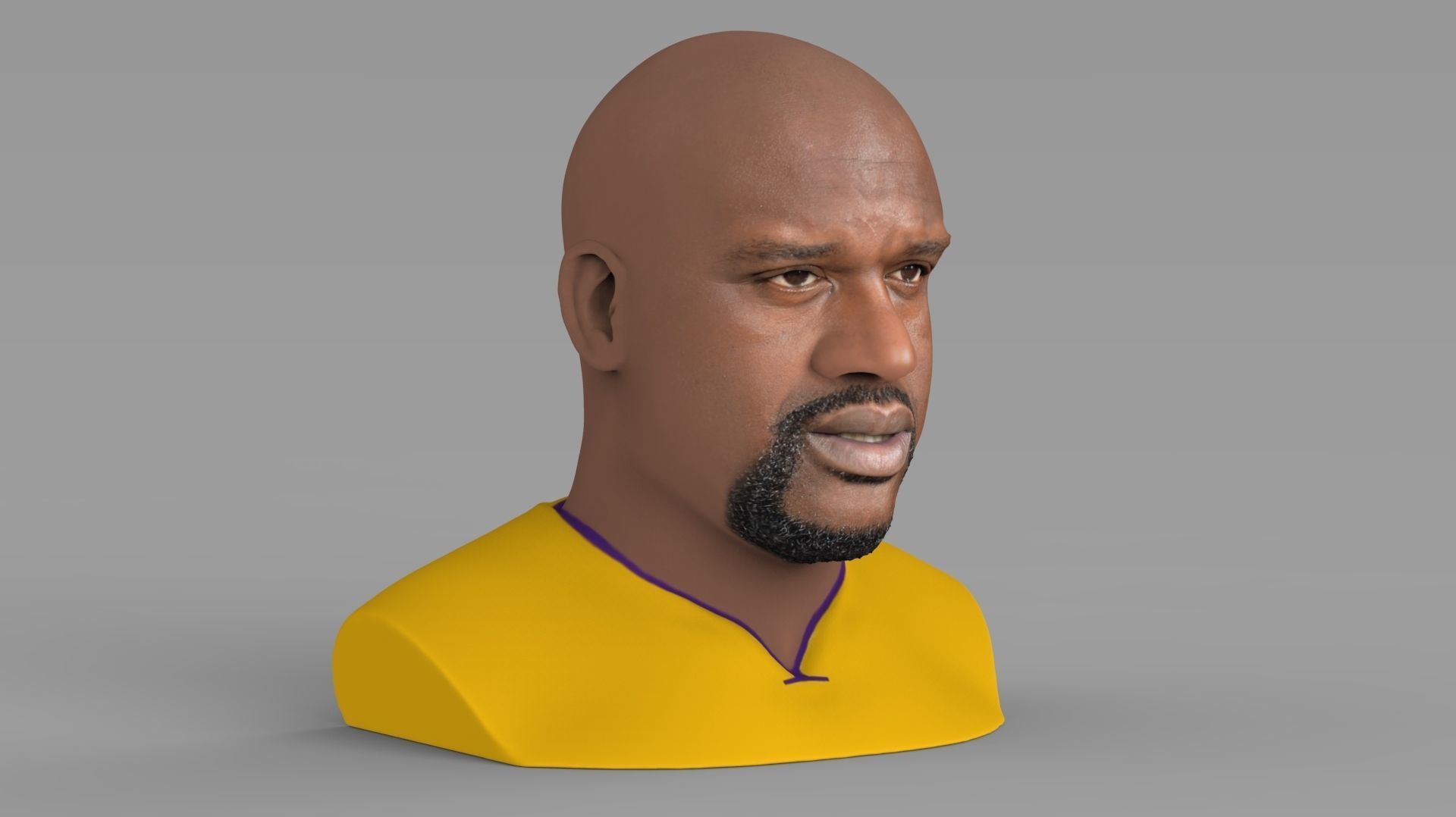 Shaq ONeal bust ready for full color 3D printing 3D print model_7
