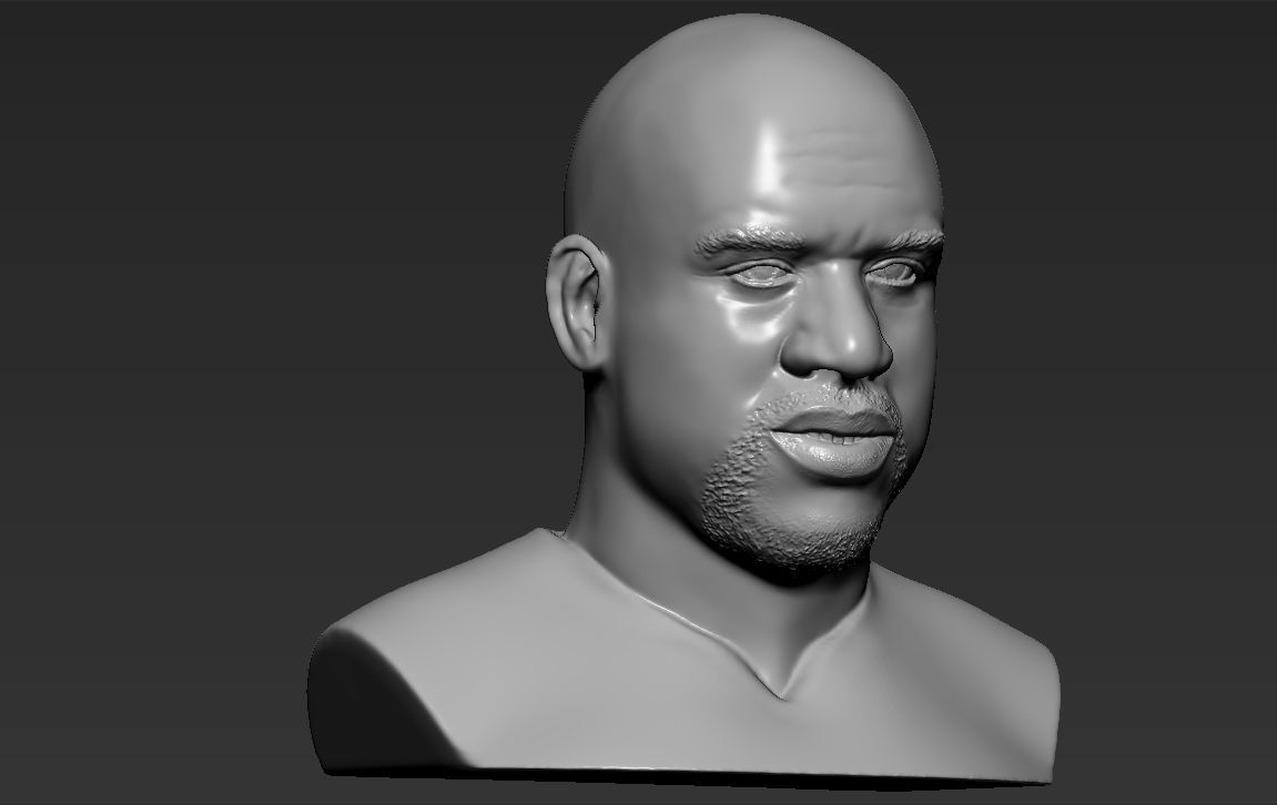 Shaq ONeal bust ready for full color 3D printing 3D print model_29