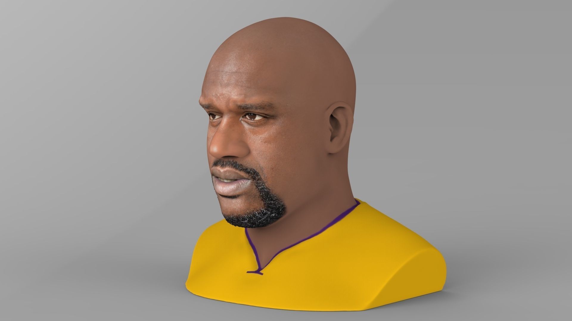 Shaq ONeal bust ready for full color 3D printing 3D print model_3