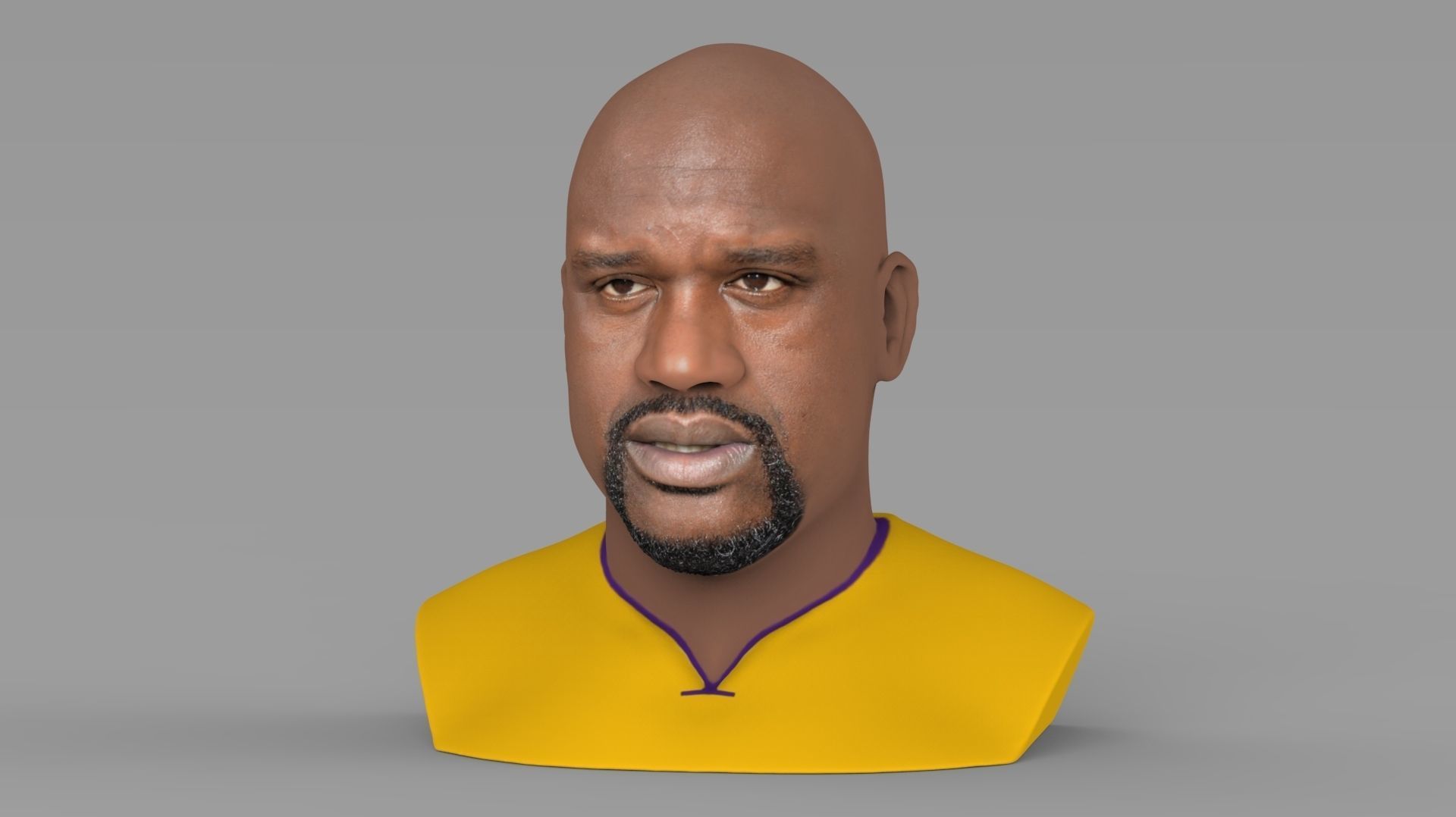 Shaq ONeal bust ready for full color 3D printing 3D print model_1