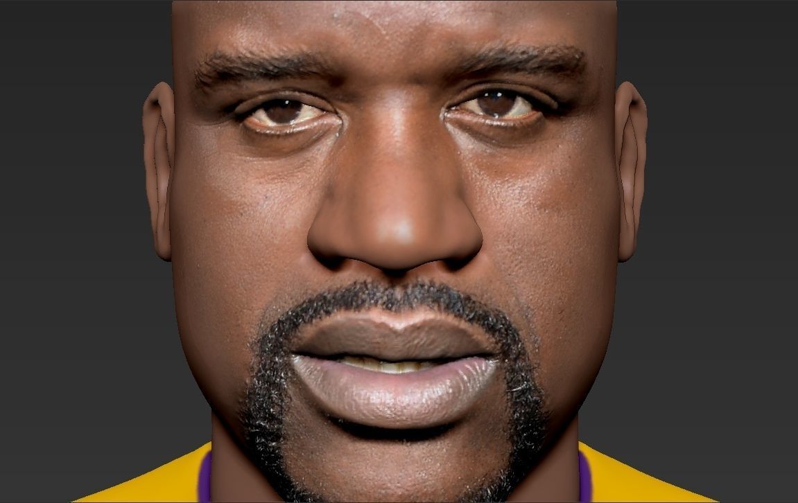 Shaq ONeal bust ready for full color 3D printing 3D print model_19
