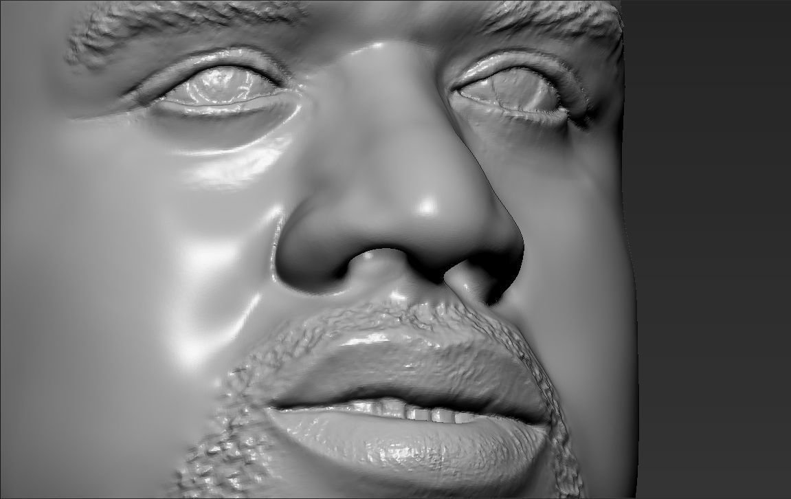 Shaq ONeal bust ready for full color 3D printing 3D print model_45