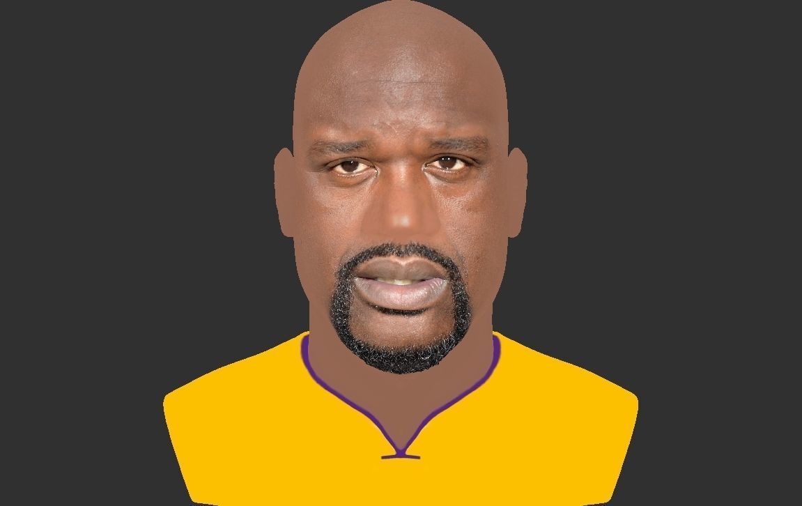 Shaq ONeal bust ready for full color 3D printing 3D print model_24