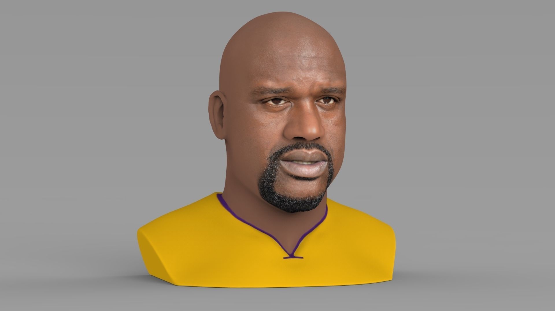 Shaq ONeal bust ready for full color 3D printing 3D print model_5