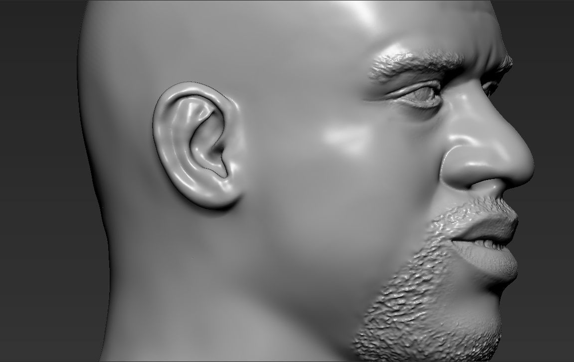 Shaq ONeal bust ready for full color 3D printing 3D print model_39