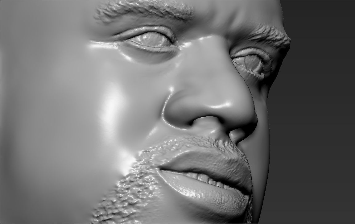 Shaq ONeal bust ready for full color 3D printing 3D print model_38