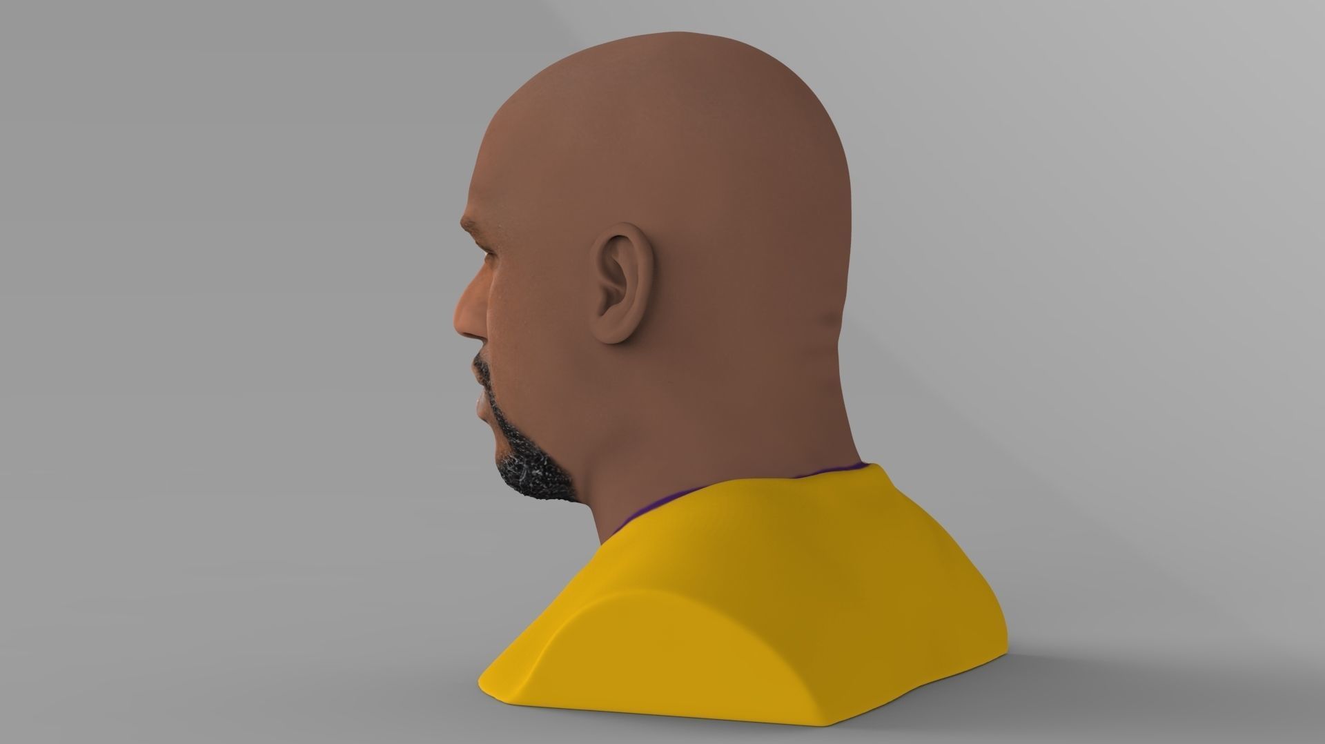 Shaq ONeal bust ready for full color 3D printing 3D print model_13