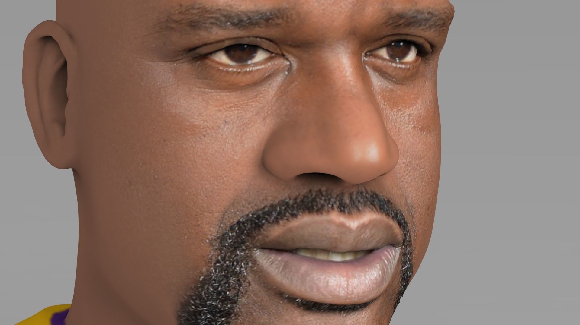 Shaq ONeal bust ready for full color 3D printing 3D print model_4