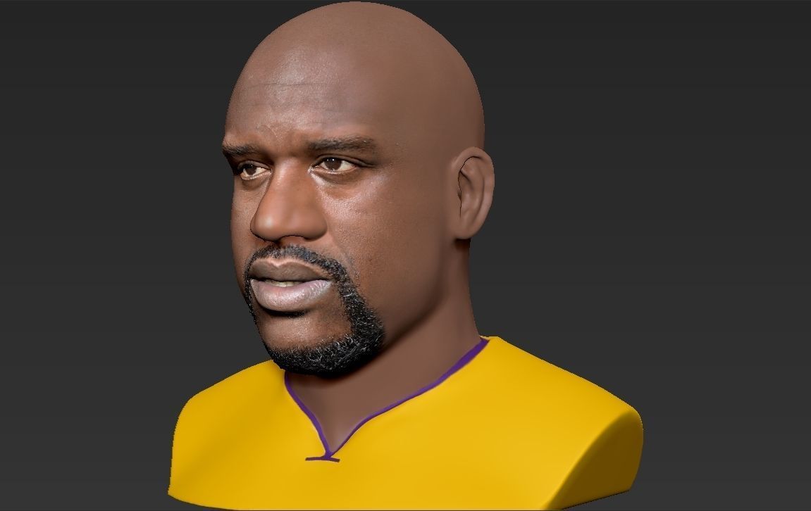 Shaq ONeal bust ready for full color 3D printing 3D print model_17