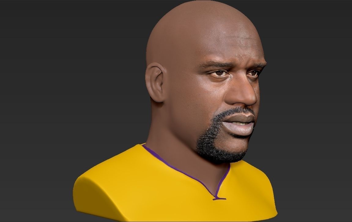Shaq ONeal bust ready for full color 3D printing 3D print model_18