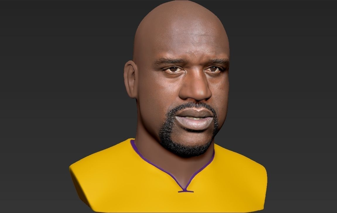 Shaq ONeal bust ready for full color 3D printing 3D print model_16