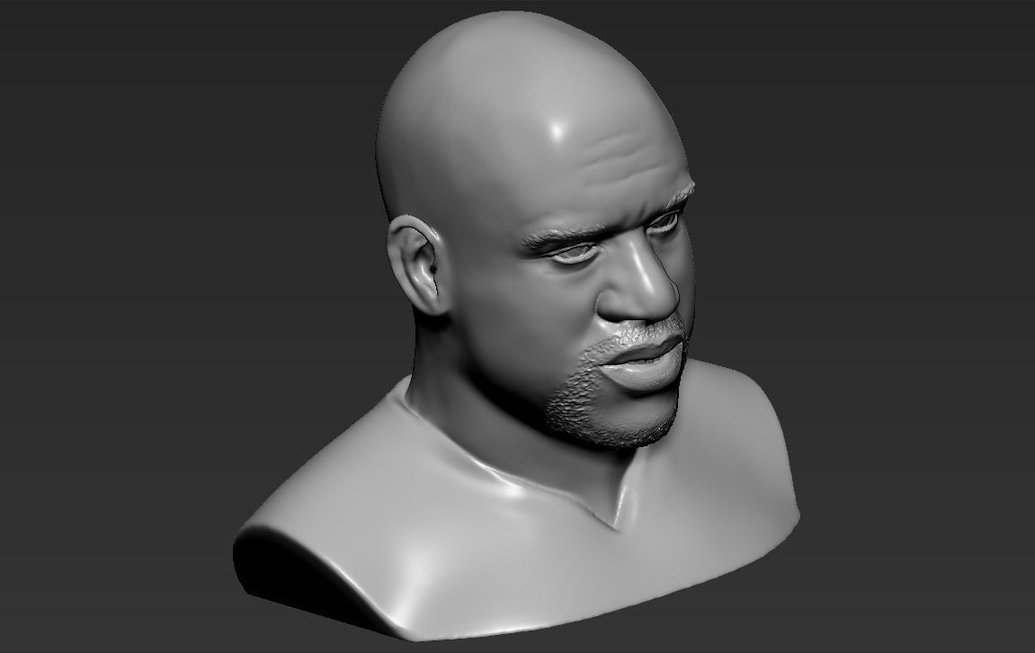 Shaq ONeal bust ready for full color 3D printing 3D print model_31