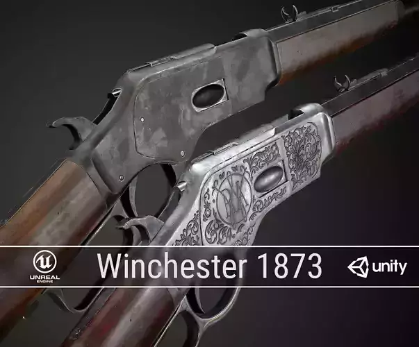 PBR Winchester 1873 Low-poly 3D model