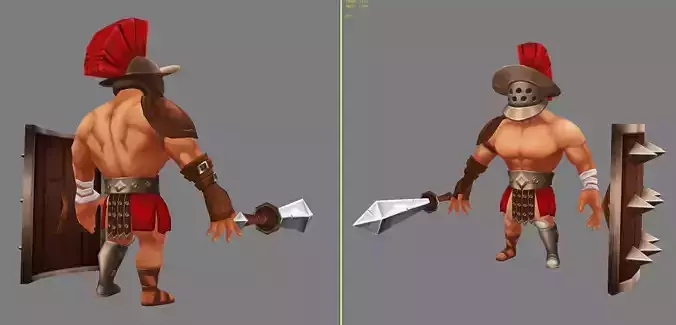 Gladiator Low-Poly spartan warrior Low-poly 3D model