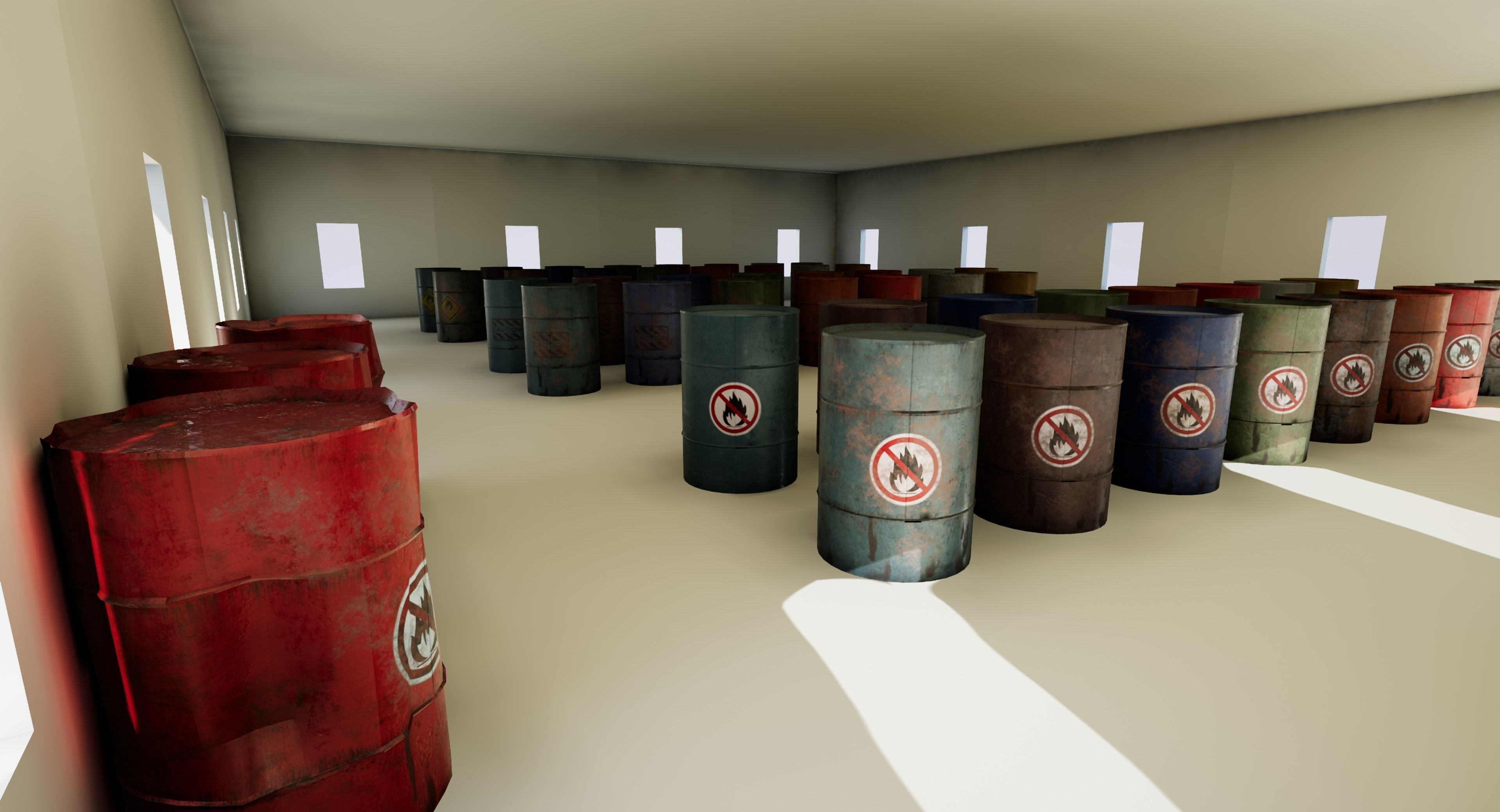 Ultimate Industrial Barrel Pack Low-poly 3D model_8