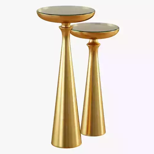 Tapered Round Brass Side Table Tall or Short