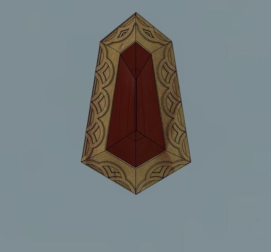 Wooden medieval Pendant with rubin 3D print model