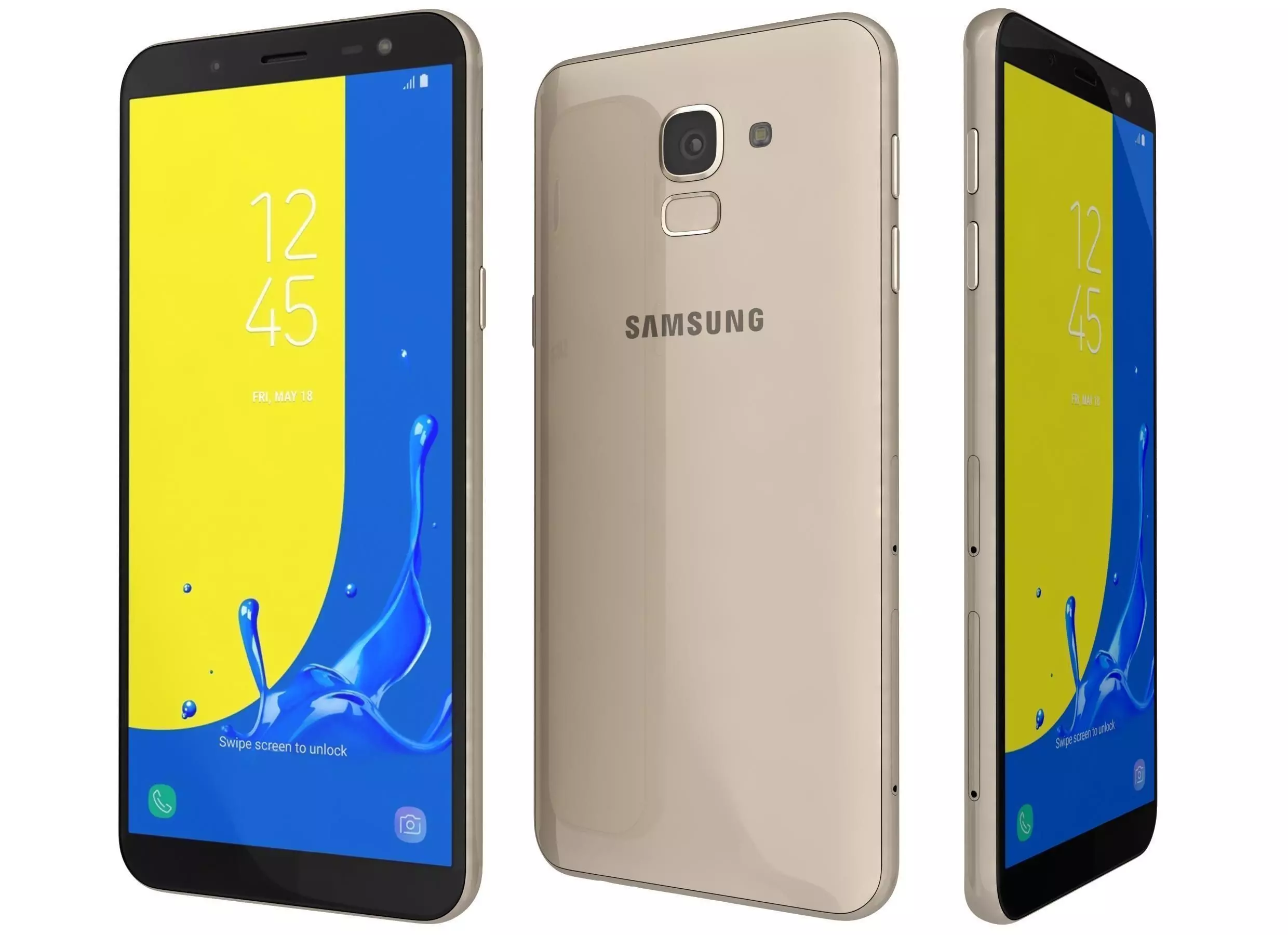 Samsung Galaxy J6 2018 Gold 3D model_0