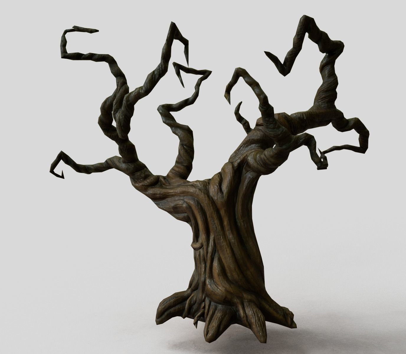 Creepy tree Low-poly 3D model_2