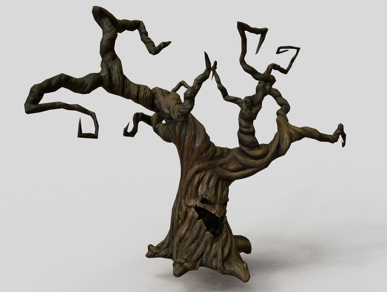 Creepy tree Low-poly 3D model_3