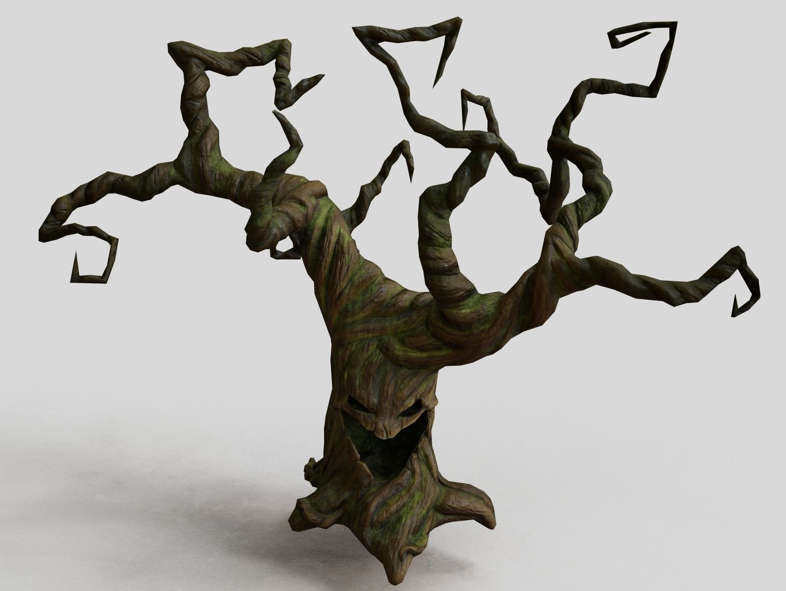 Creepy tree Low-poly 3D model_5