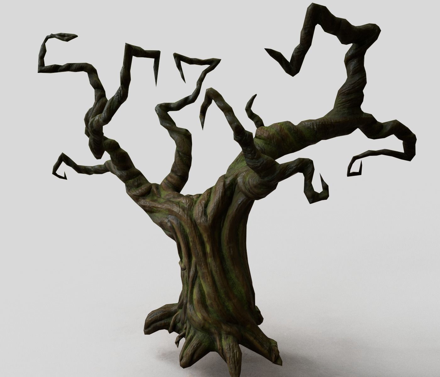 Creepy tree Low-poly 3D model_1