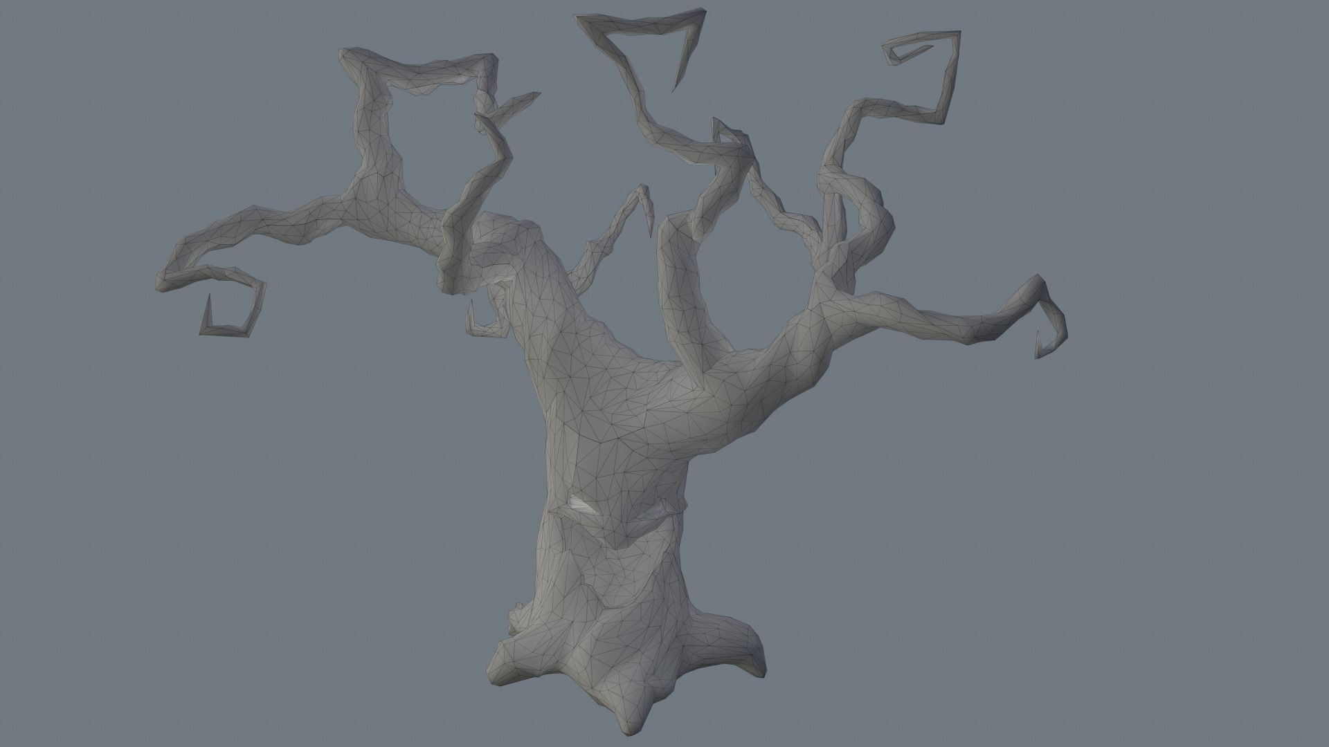 Creepy tree Low-poly 3D model_11