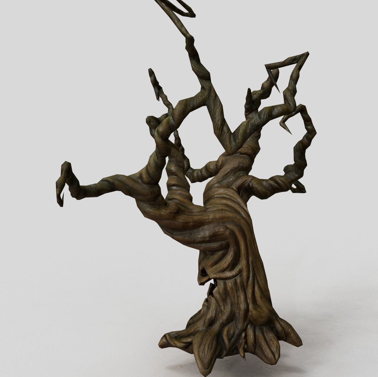 Creepy tree Low-poly 3D model_4