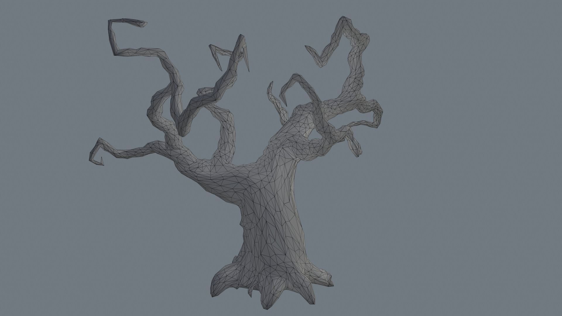Creepy tree Low-poly 3D model_12