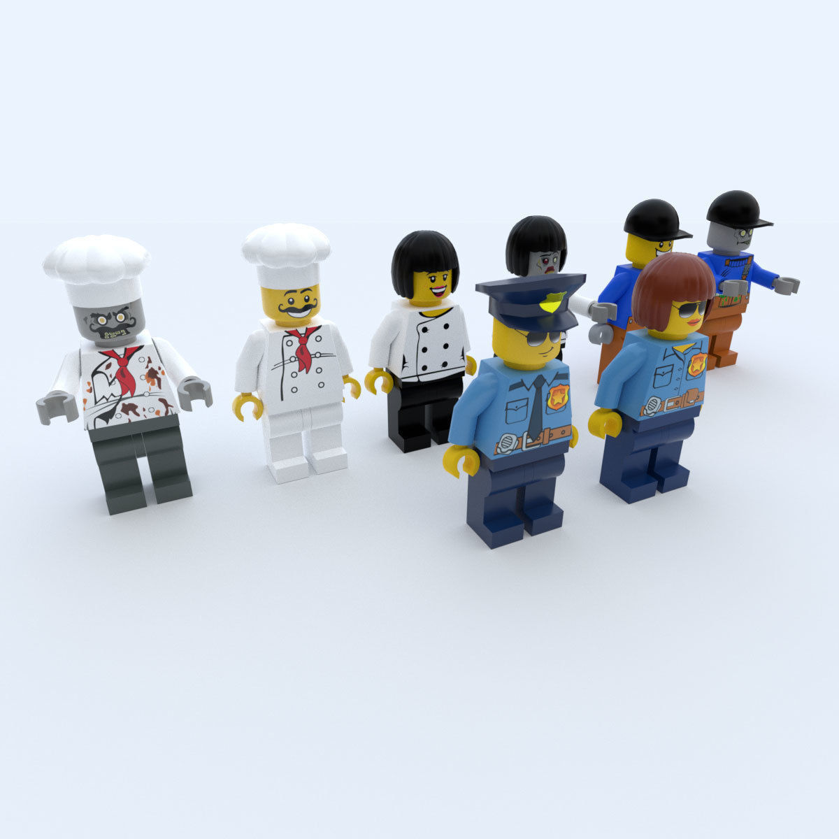 Game Ready Lego Characters Low-poly 3D model_1