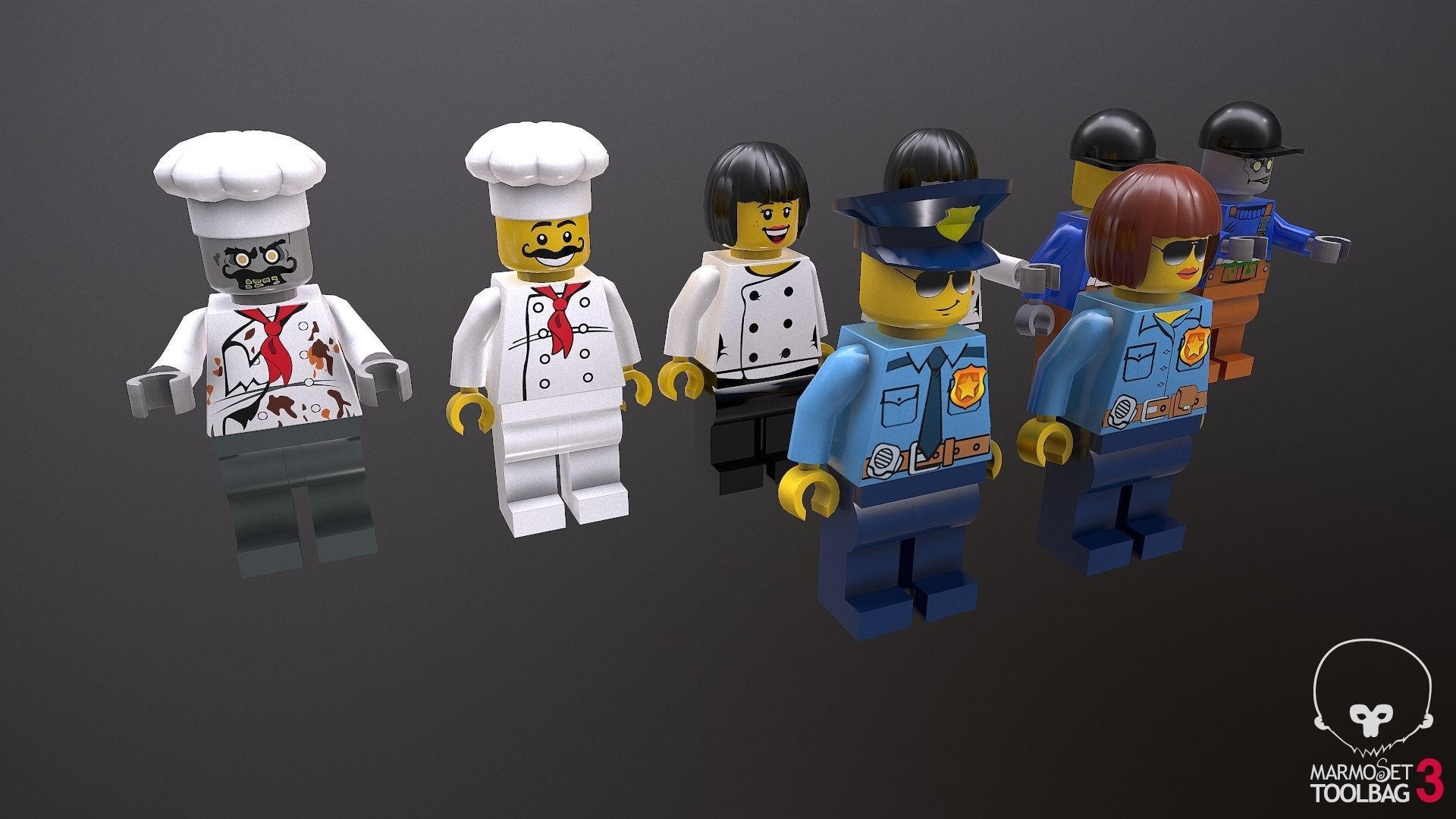 Game Ready Lego Characters Low-poly 3D model_9