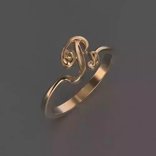 jewelry diamond beautiful ring letter 3d printed model