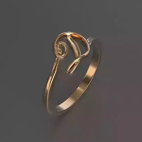 jewelry diamond beautiful ring flowe letter 3d printed model