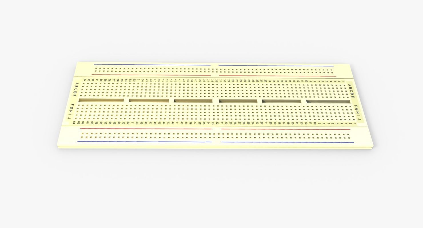 Breadboard Low-poly 3D model_5