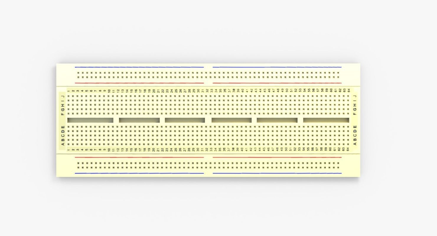 Breadboard Low-poly 3D model_3