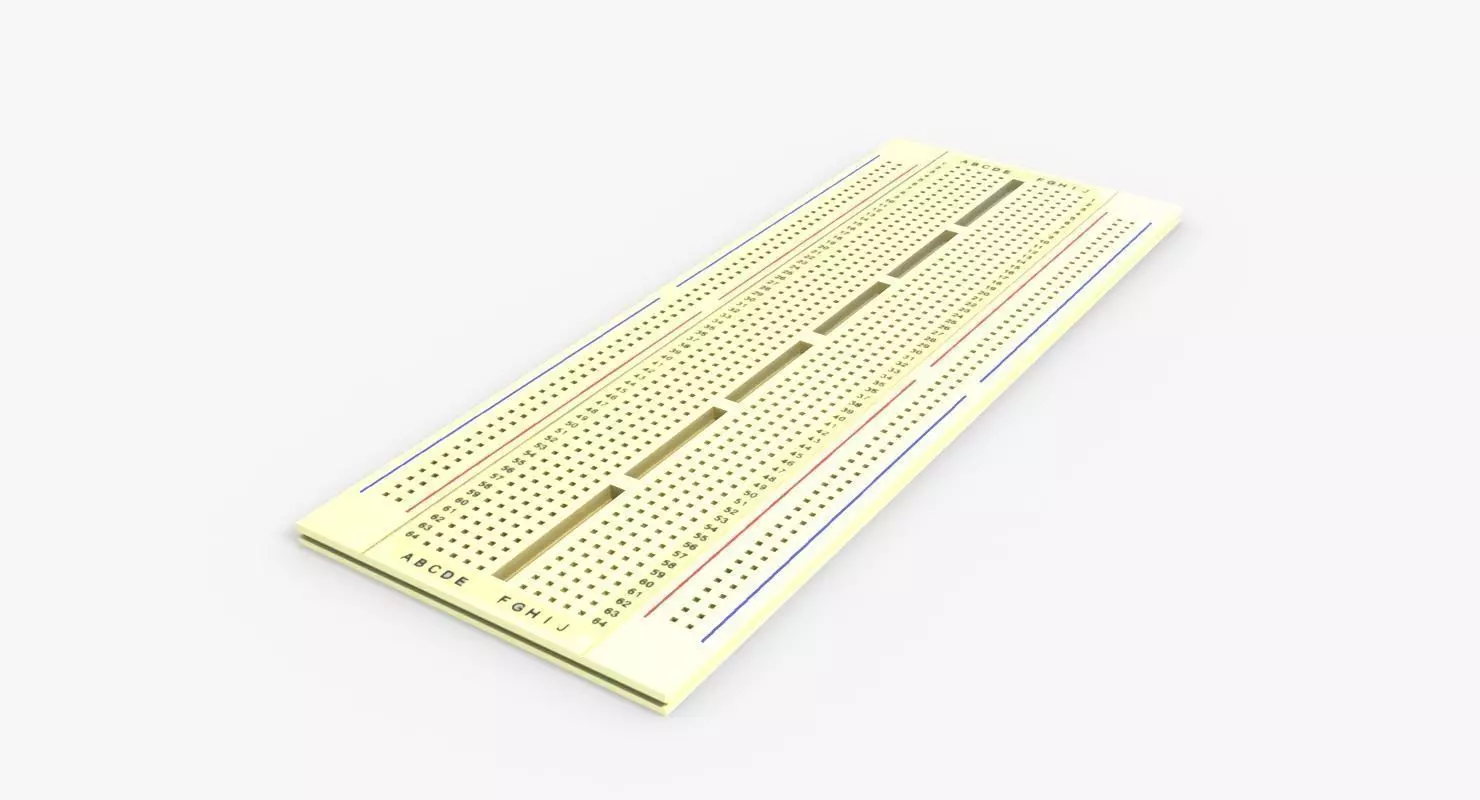 Breadboard Low-poly 3D model_0