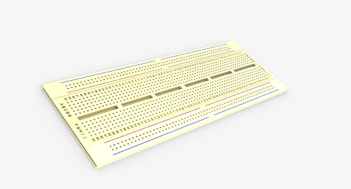 Breadboard Low-poly 3D model_8