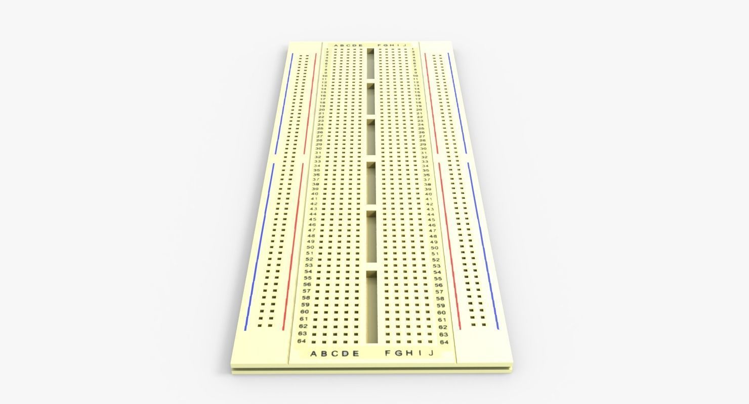 Breadboard Low-poly 3D model_7