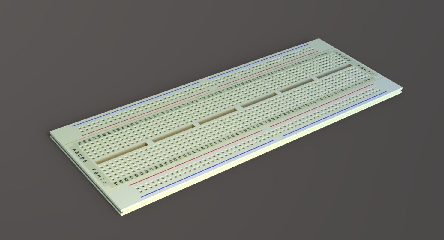 Breadboard Low-poly 3D model_2