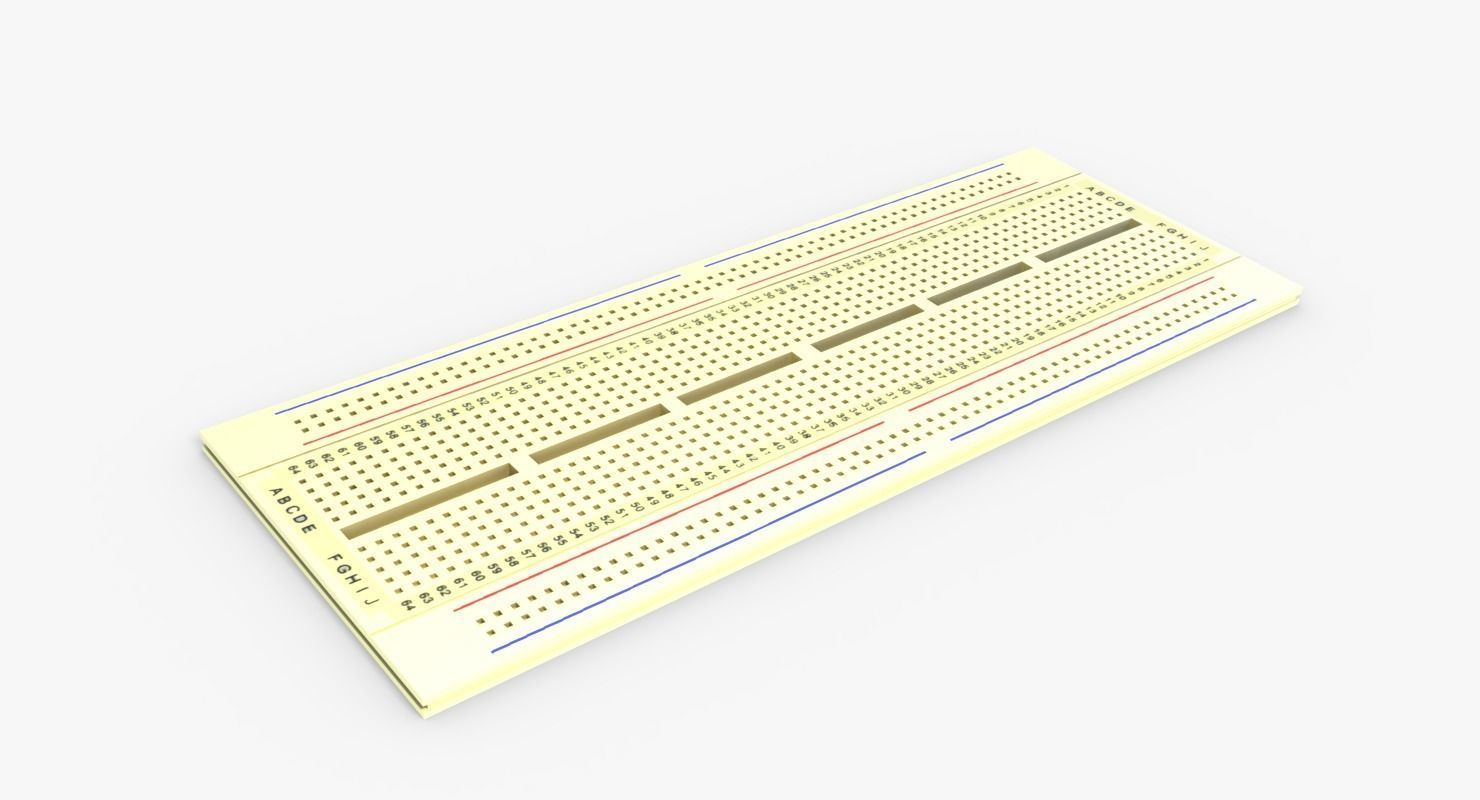 Breadboard Low-poly 3D model_1