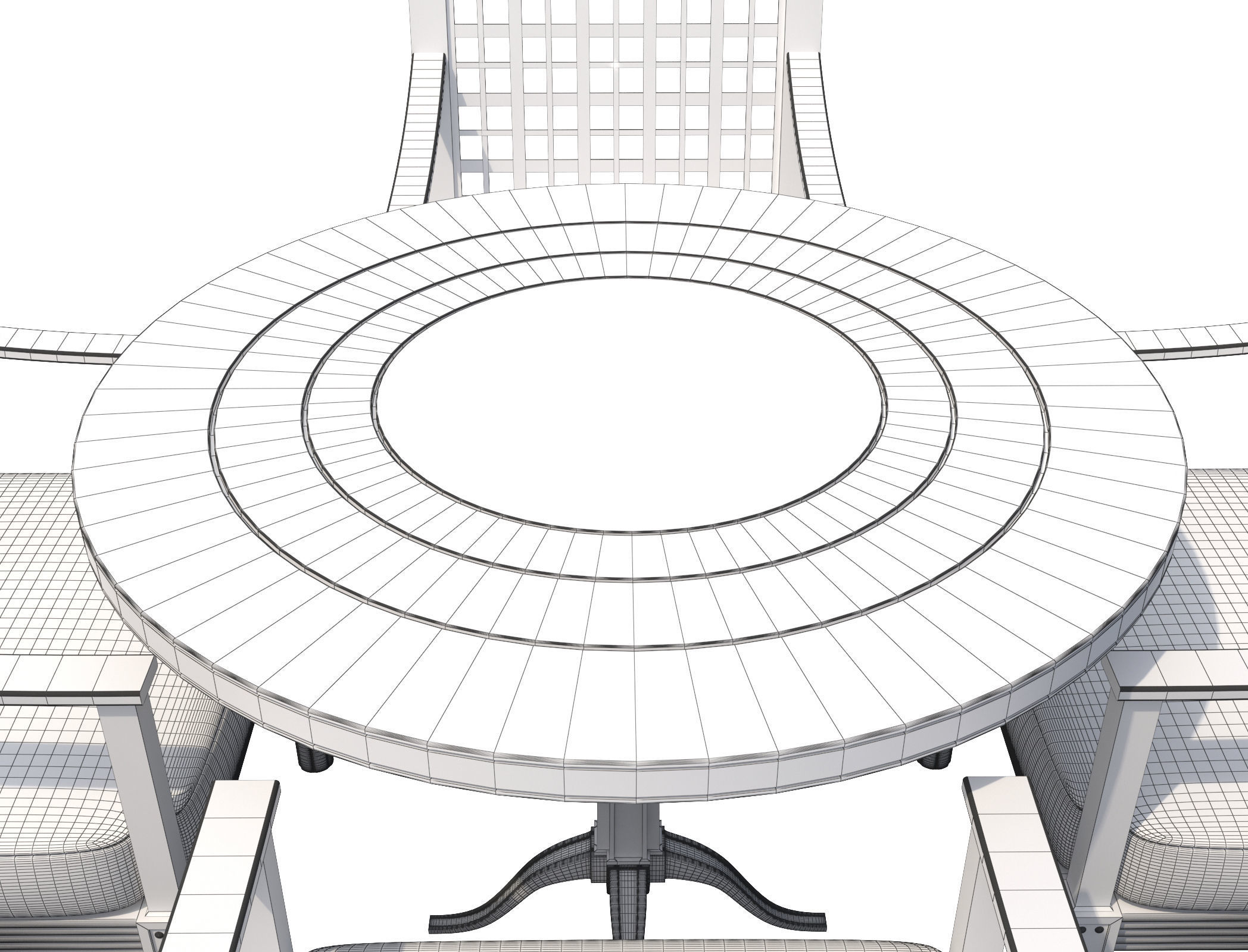 Dining Set-001 Chairs and Table 3D model_9