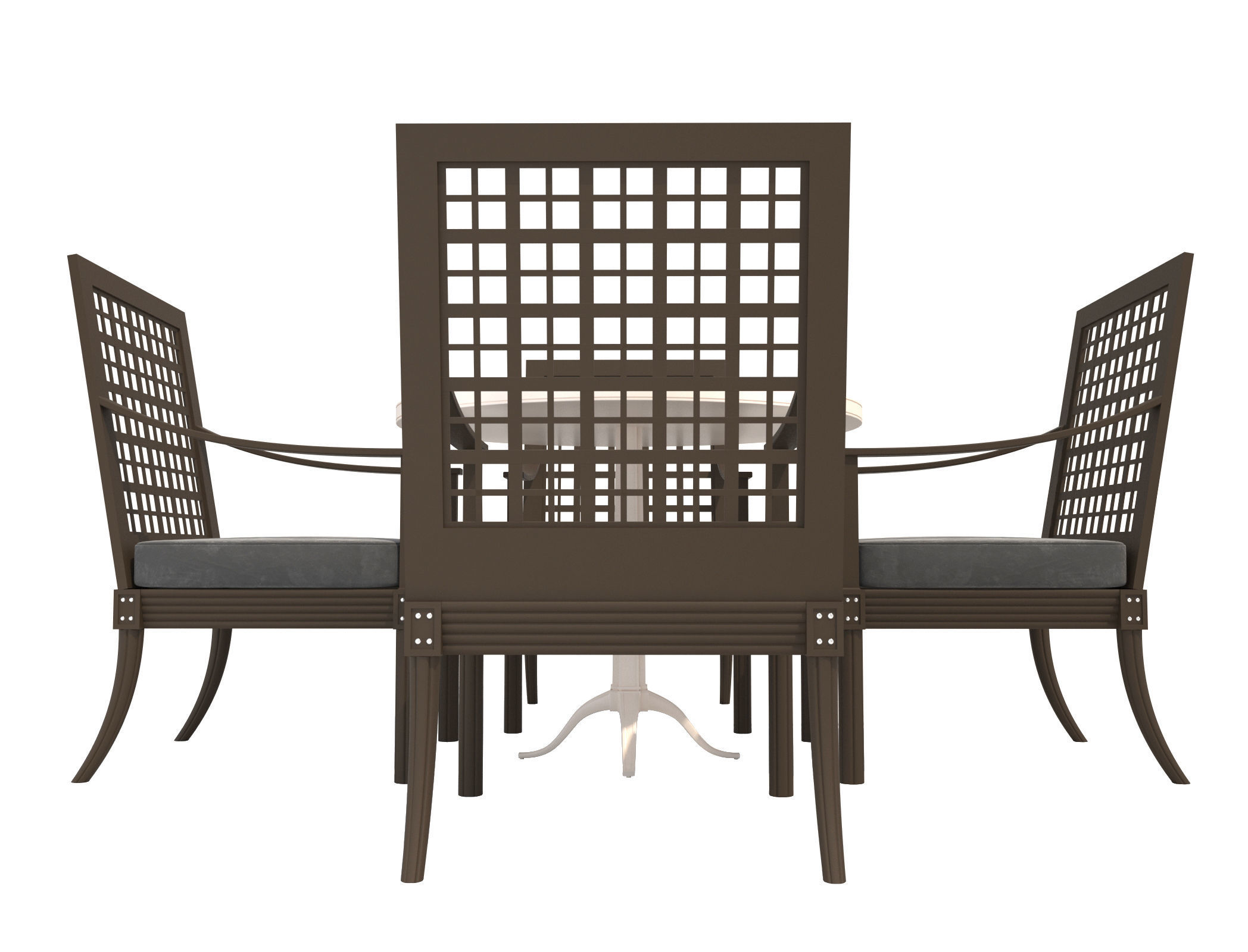 Dining Set-001 Chairs and Table 3D model_2