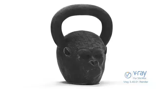 Gorilla Kettlebell - Low Poly and Sculpt Low-poly 3D model